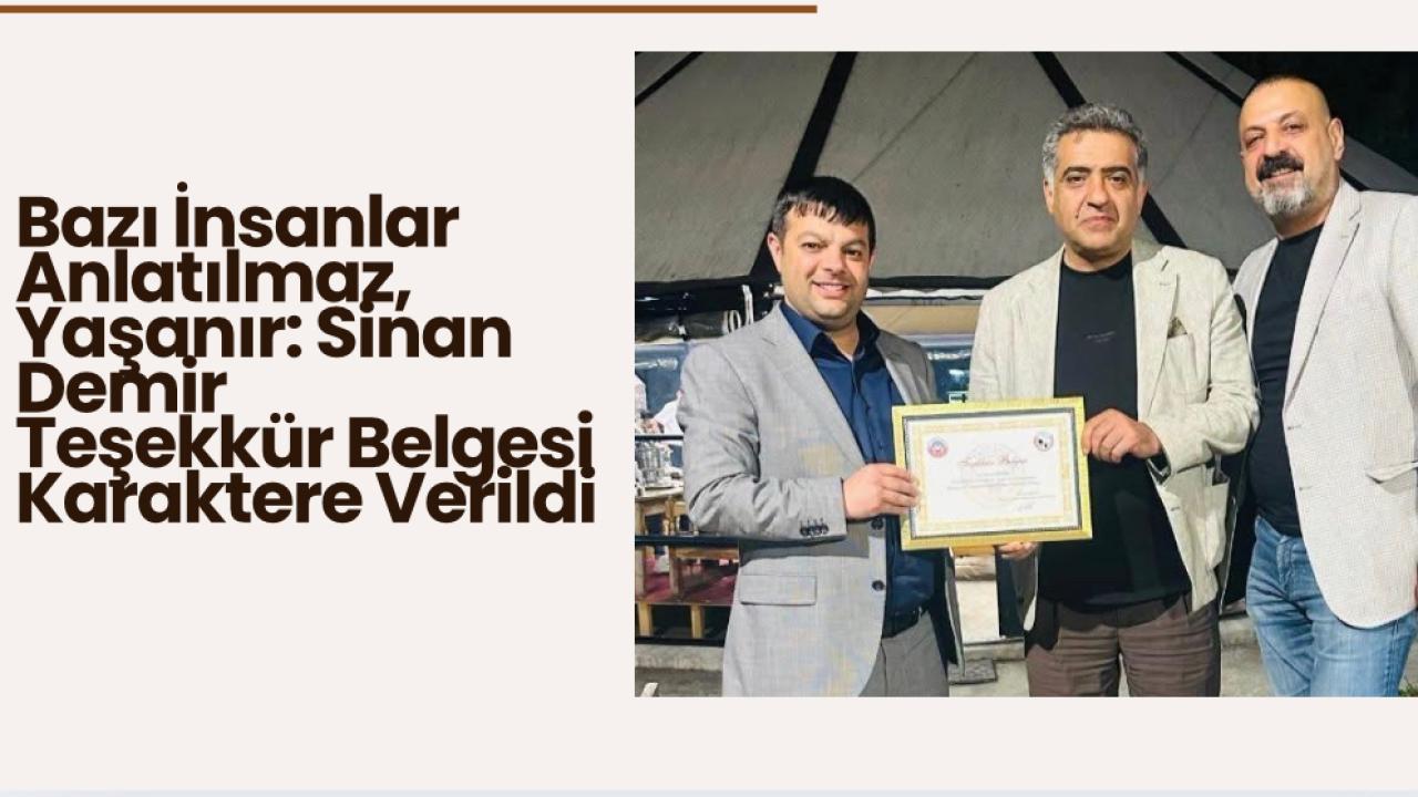 Başkan Akdaş’dan Başkan Demir’e Teşekkür Belgesi